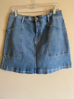 Women’s Denim A-Line Skirt in Light Blue